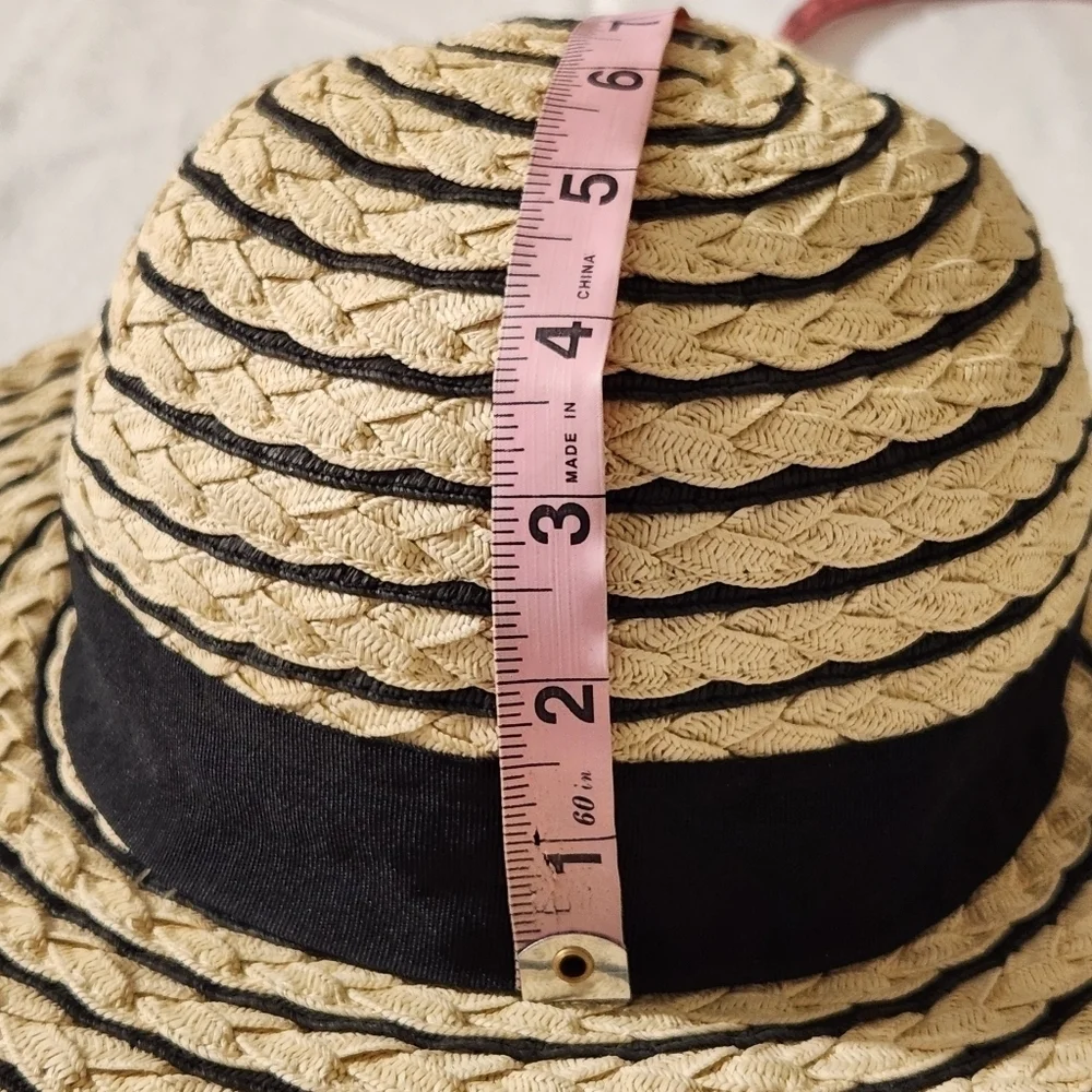 Four Buttons Summer Ladies Sun Beach Paper Straw Hat Floppy Foldable Wide Brim …